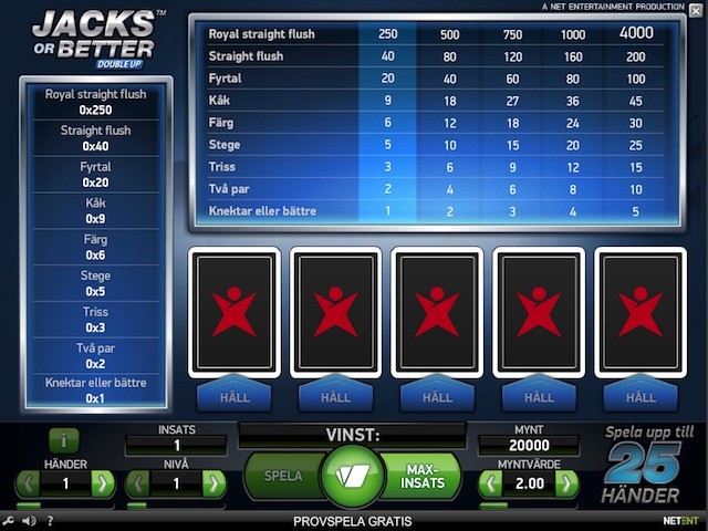 jacks or better double up betsafe